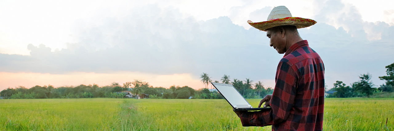 Man holding a laptop